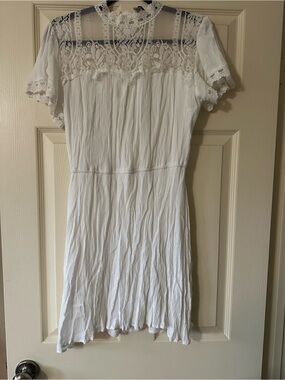 American Rag White Lace Yoke Mini Dress